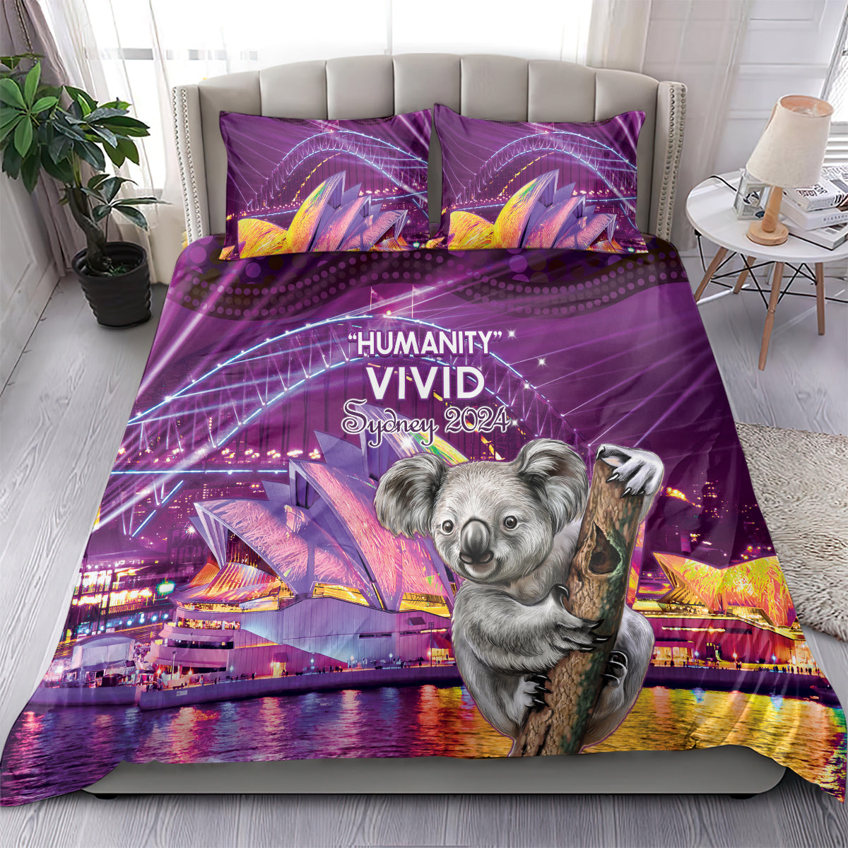 Vivid Sydney Australia Bedding Set Humanity Aussie Koala Fanciful Light - Vibe Hoodie Shop