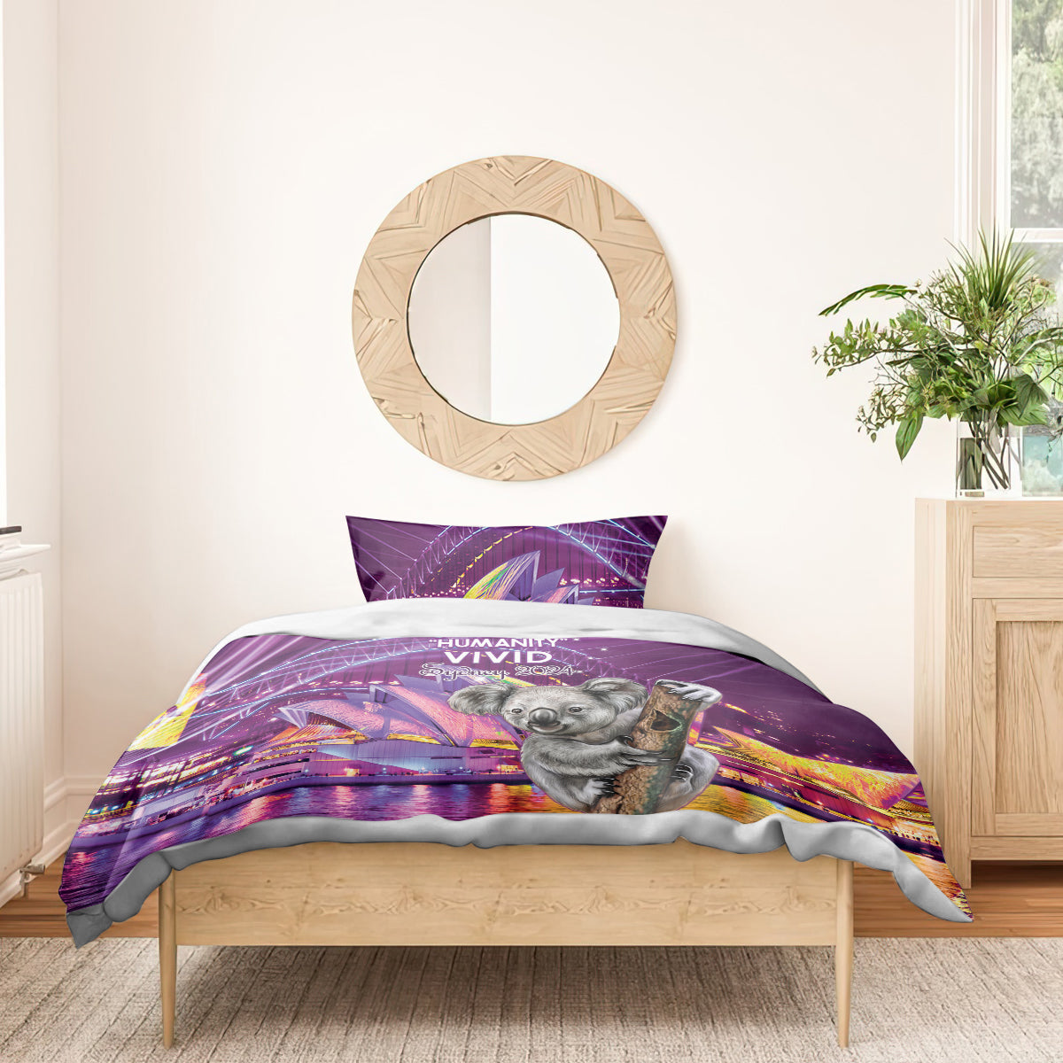 Vivid Sydney Australia Bedding Set Humanity Aussie Koala Fanciful Light - Vibe Hoodie Shop