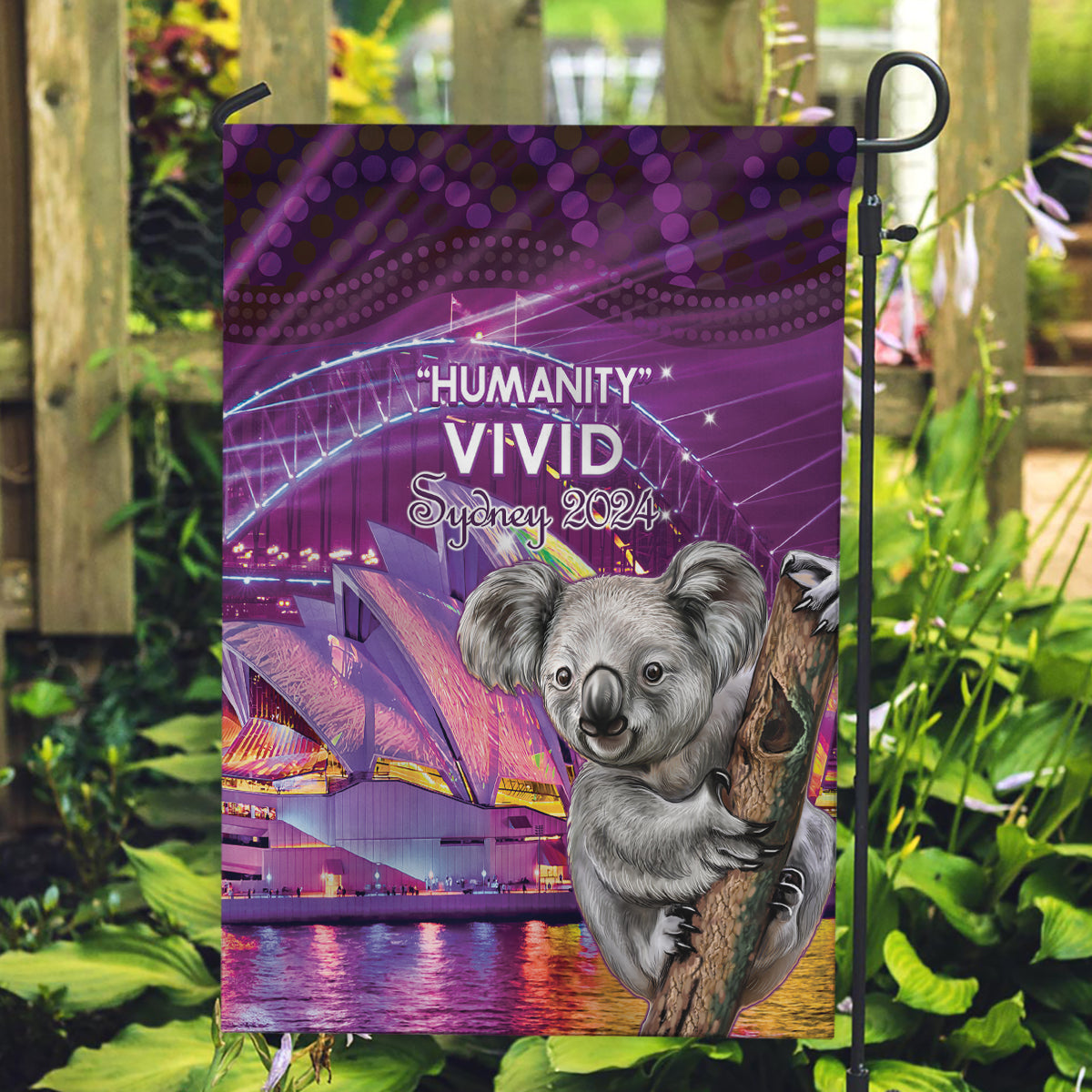 Vivid Sydney Australia Garden Flag Humanity Aussie Koala Fanciful Light - Vibe Hoodie Shop