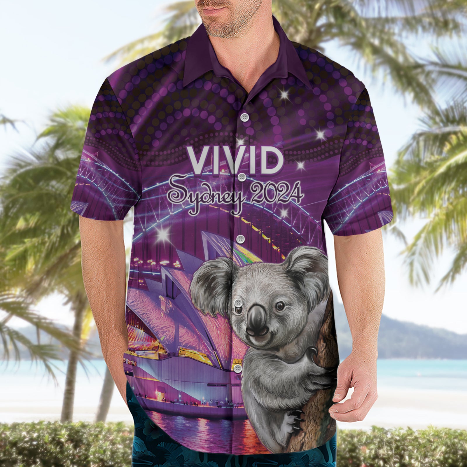 Vivid Sydney Australia Hawaiian Shirt Humanity Aussie Koala Fanciful Light - Vibe Hoodie Shop