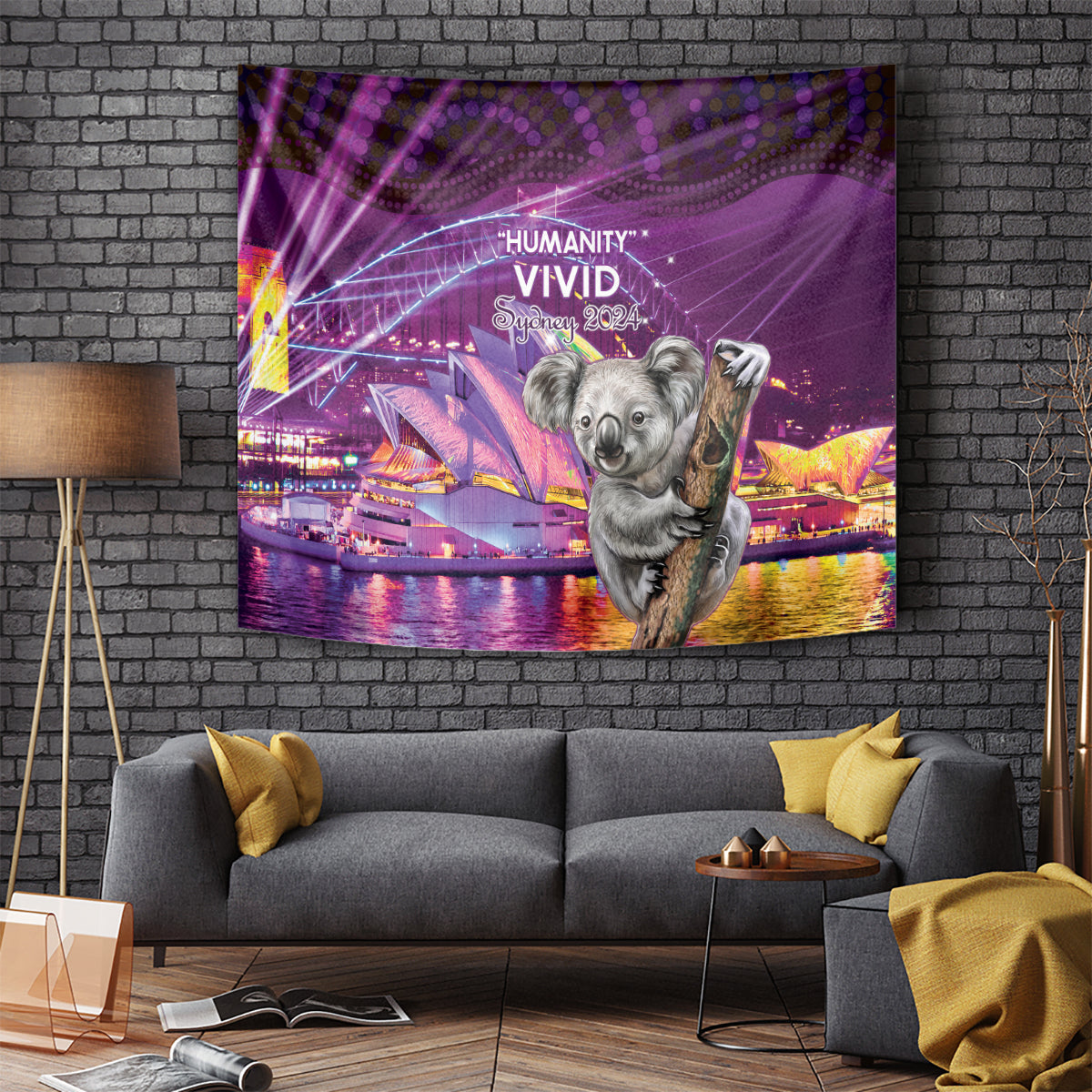 Vivid Sydney Australia Tapestry Humanity Aussie Koala Fanciful Light - Vibe Hoodie Shop