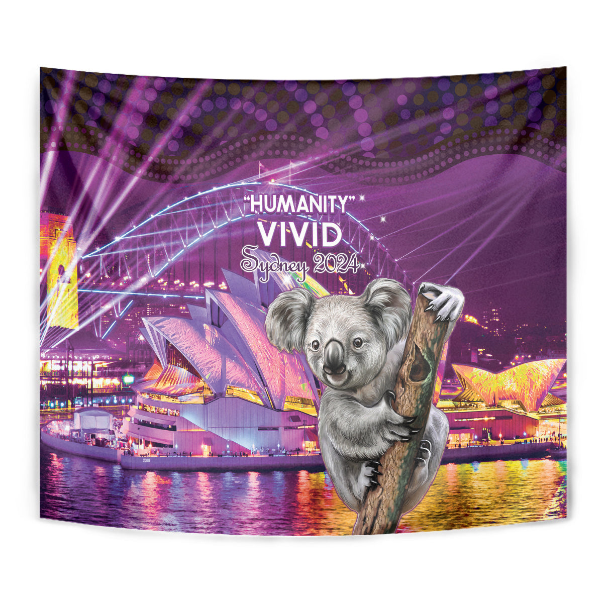 Vivid Sydney Australia Tapestry Humanity Aussie Koala Fanciful Light - Vibe Hoodie Shop