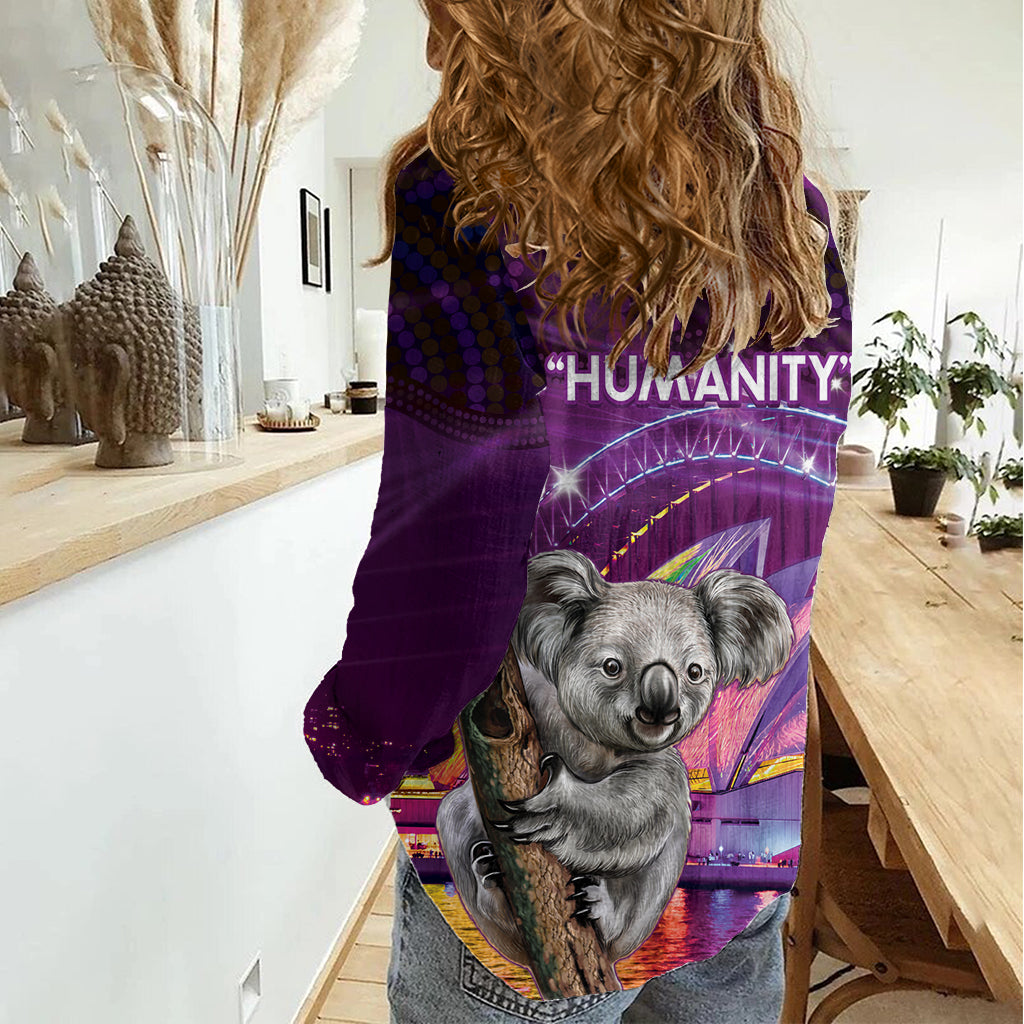 Vivid Sydney Australia Women Casual Shirt Humanity Aussie Koala Fanciful Light - Vibe Hoodie Shop