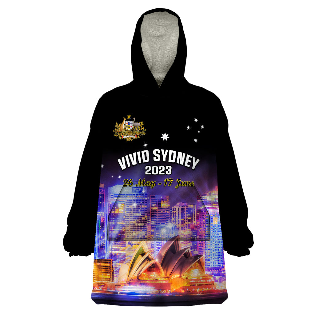 Australia Vivid Sydney 2023 Wearable Blanket Hoodie Aussie Proud Sydney Opera House - Vibe Hoodie Shop