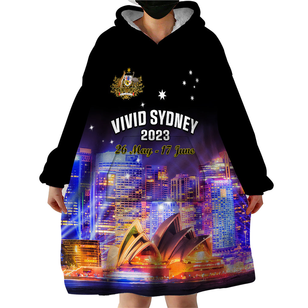 Australia Vivid Sydney 2023 Wearable Blanket Hoodie Aussie Proud Sydney Opera House - Vibe Hoodie Shop