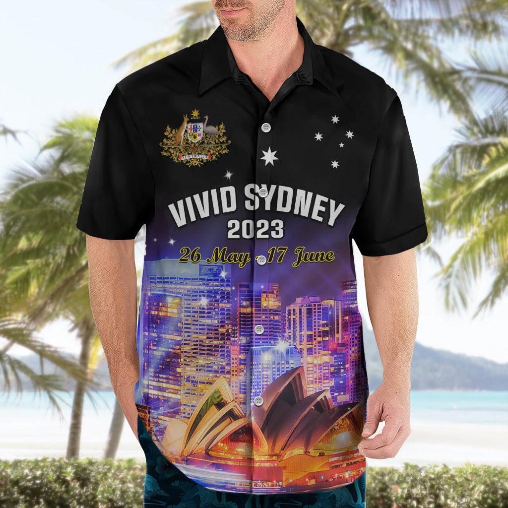 Personalised Australia Vivid Sydney 2023 Hawaiian Shirt Aussie Proud Sydney Opera House - Vibe Hoodie Shop