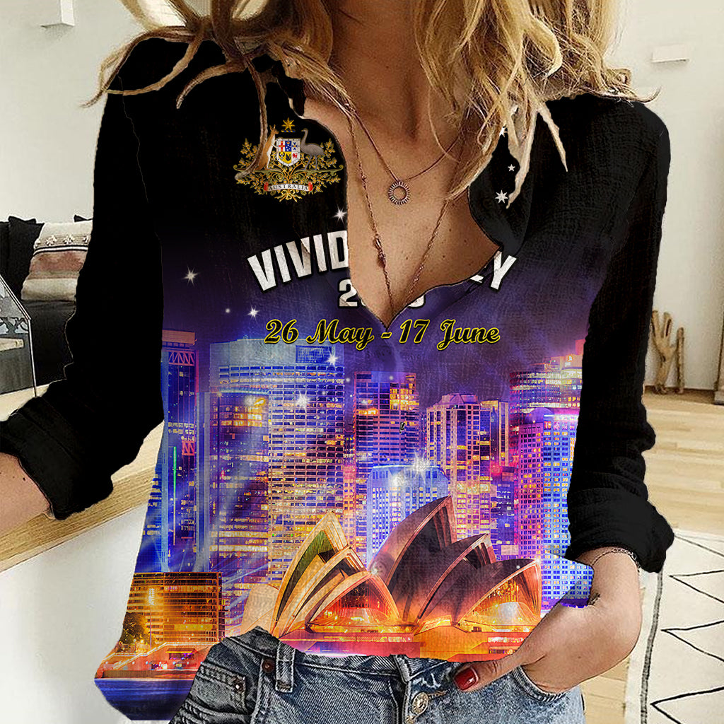 Personalised Australia Vivid Sydney 2023 Women Casual Shirt Aussie Proud Sydney Opera House - Vibe Hoodie Shop