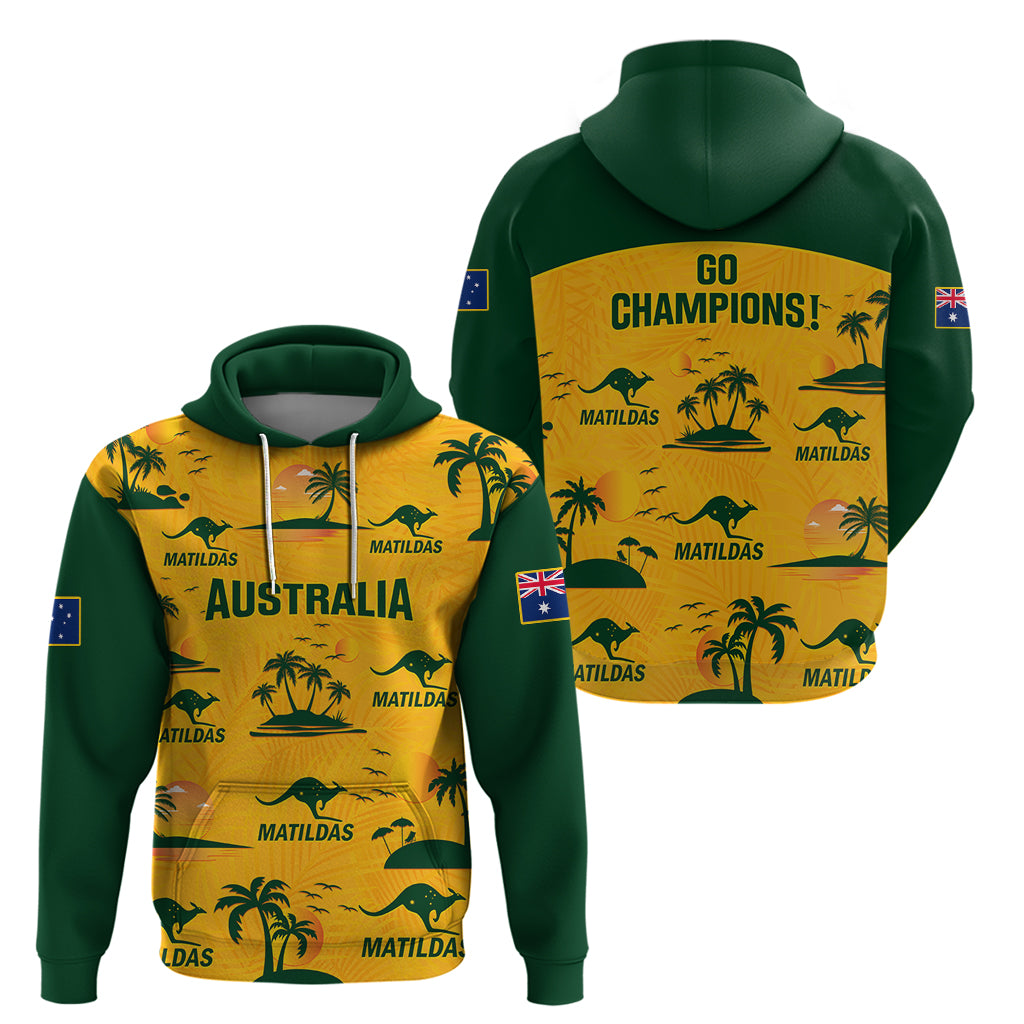 Australia Soccer Hoodie Matildas World Cup 2023 Tropical Style - Vibe Hoodie Shop