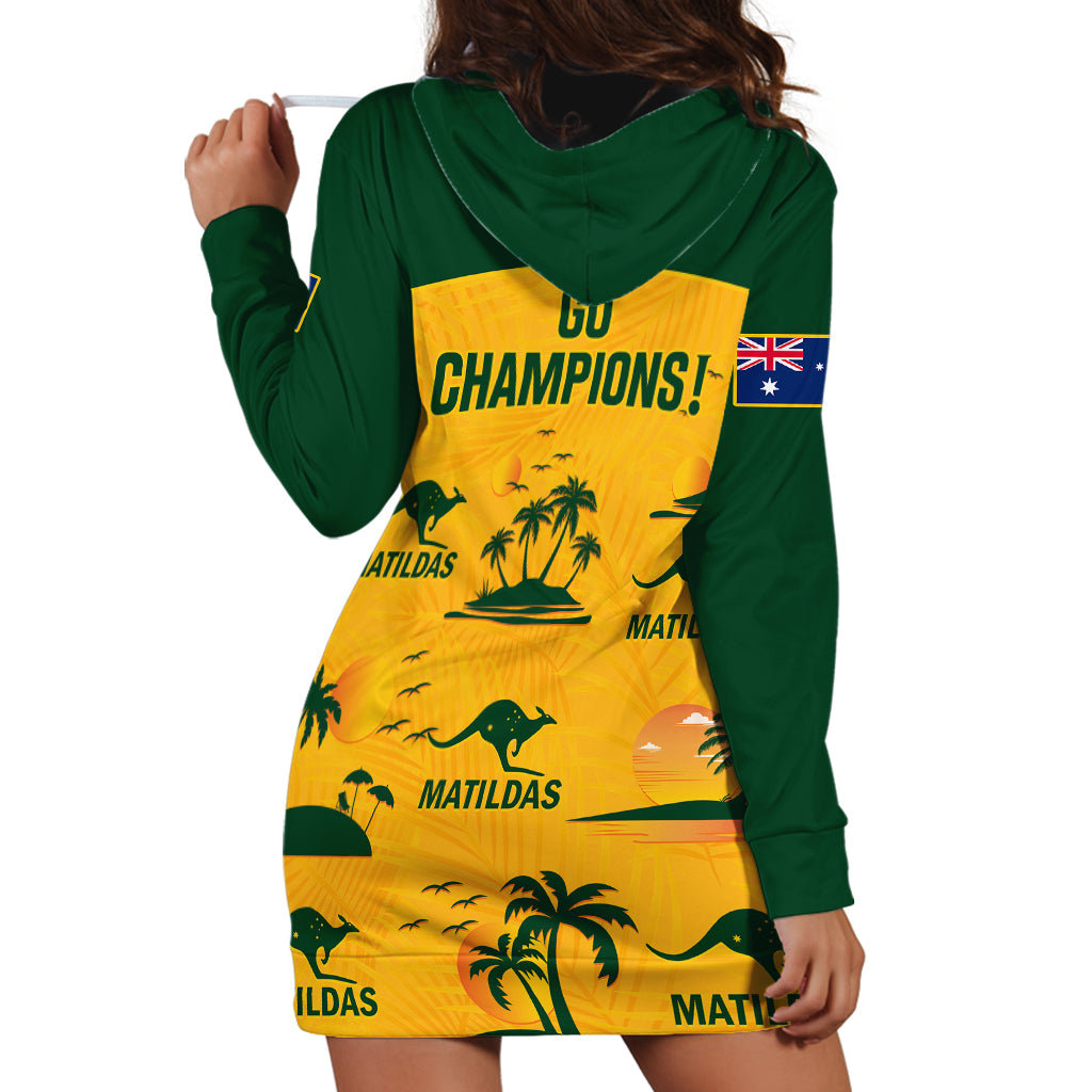 Australia Soccer Hoodie Dress Matildas World Cup 2023 Tropical Style - Vibe Hoodie Shop