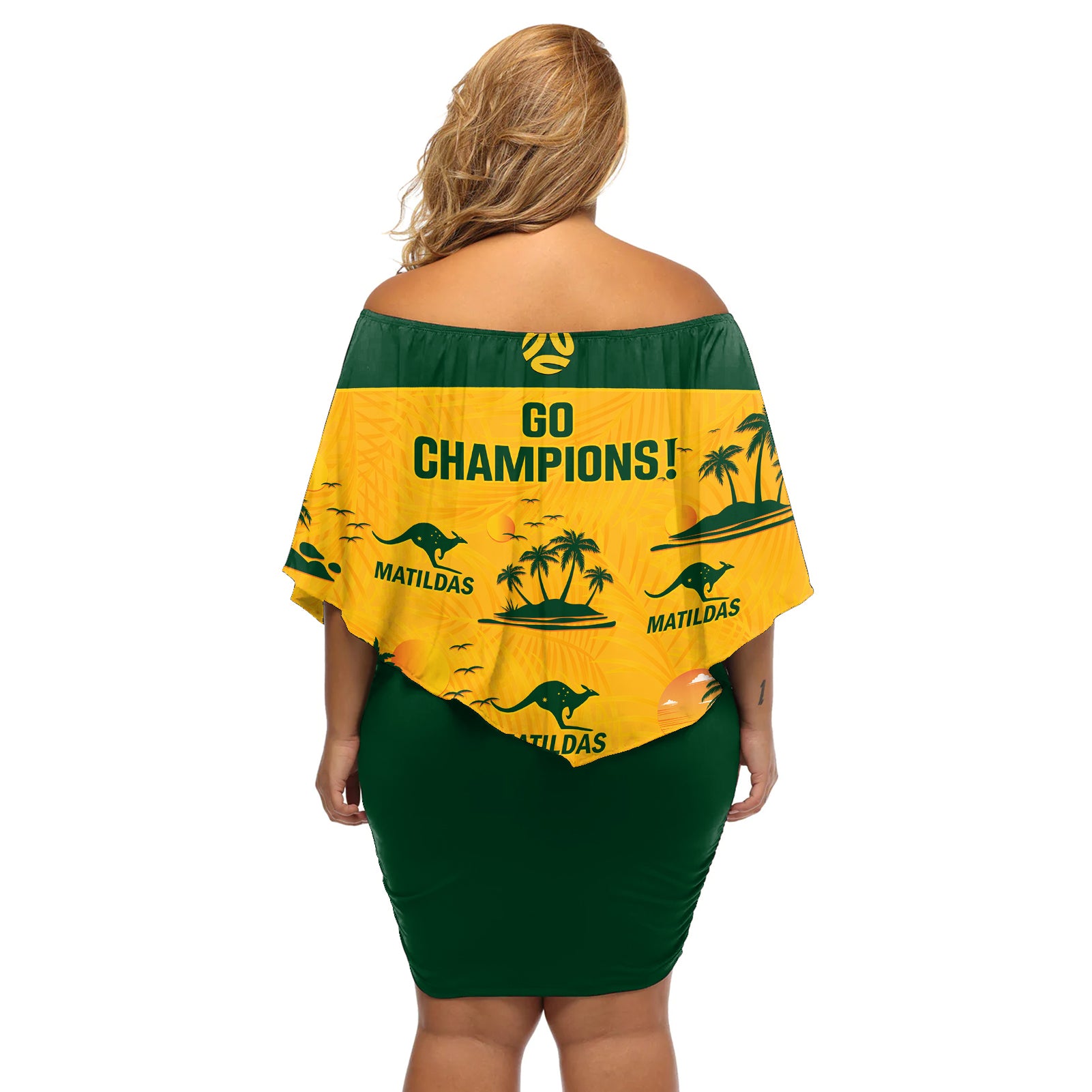 australia-soccer-off-shoulder-short-dress-matildas-world-cup-2023-tropical-style