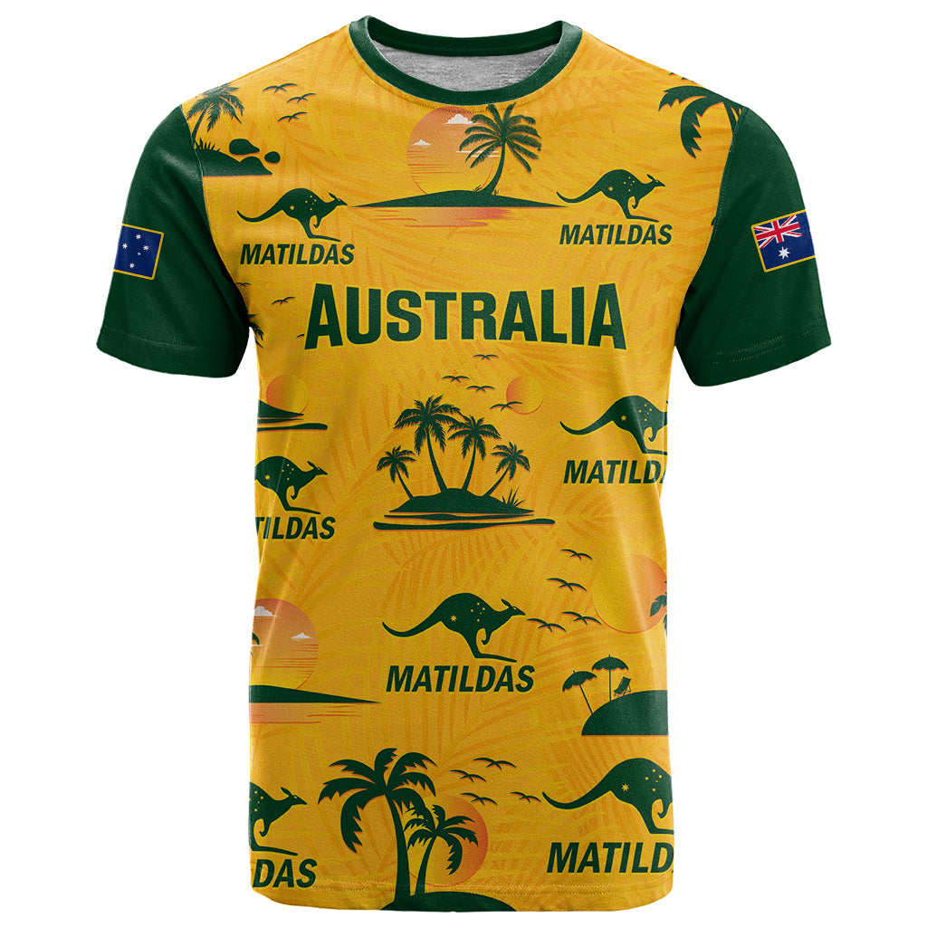 Australia Soccer T Shirt Matildas World Cup 2023 Tropical Style - Vibe Hoodie Shop