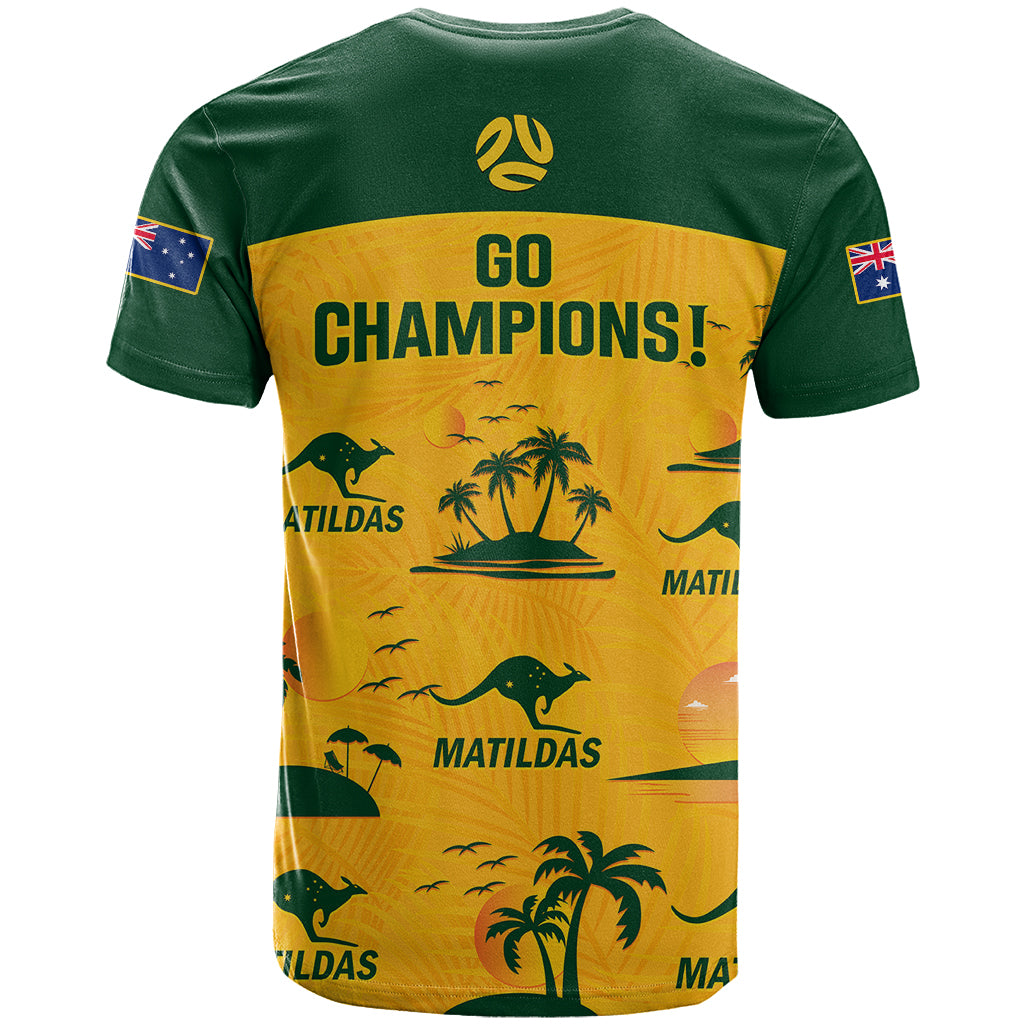 Australia Soccer T Shirt Matildas World Cup 2023 Tropical Style - Vibe Hoodie Shop