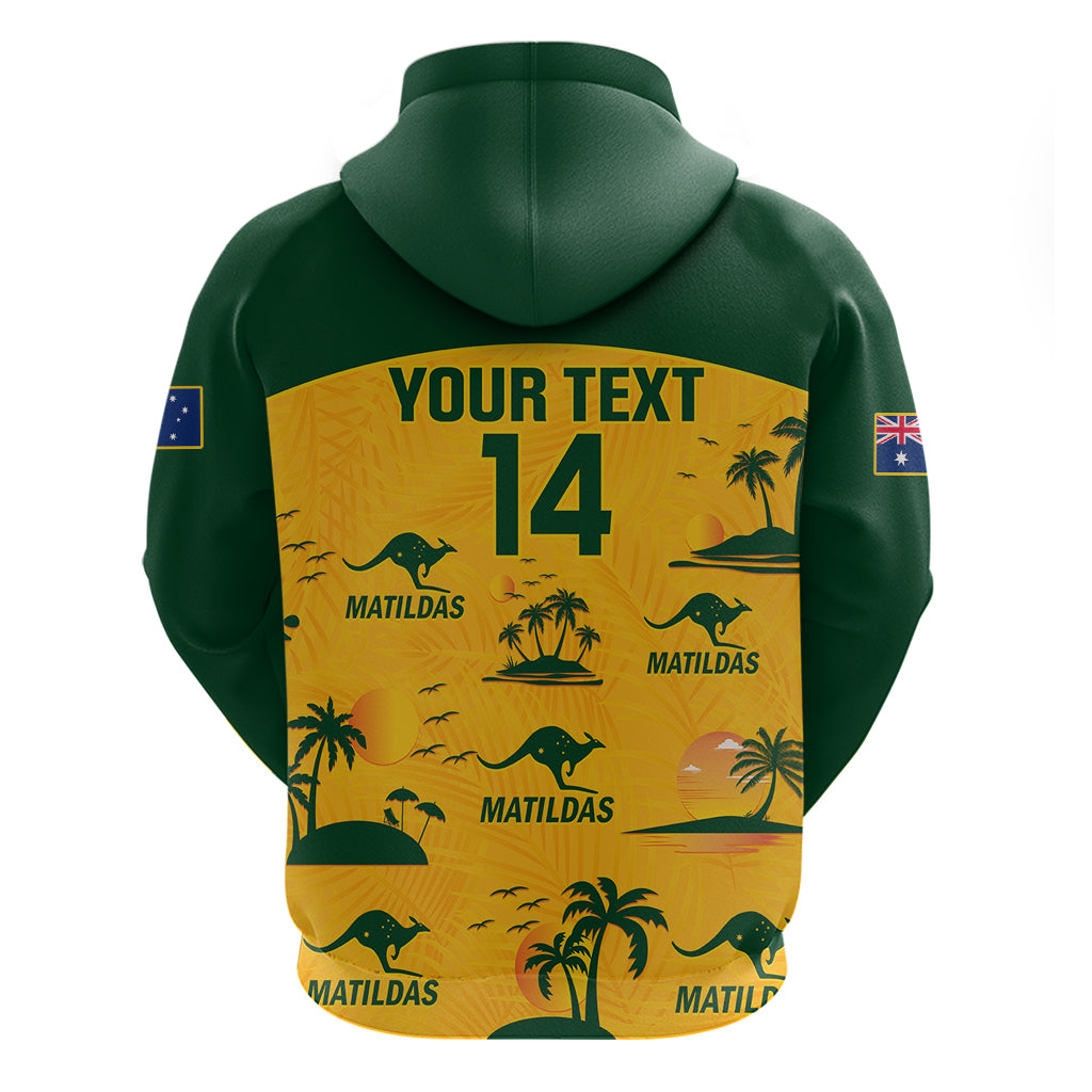Custom Australia Soccer Hoodie Matildas World Cup 2023 Tropical Style - Vibe Hoodie Shop