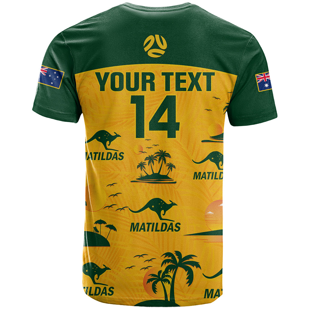 Custom Australia Soccer T Shirt Matildas World Cup 2023 Tropical Style - Vibe Hoodie Shop