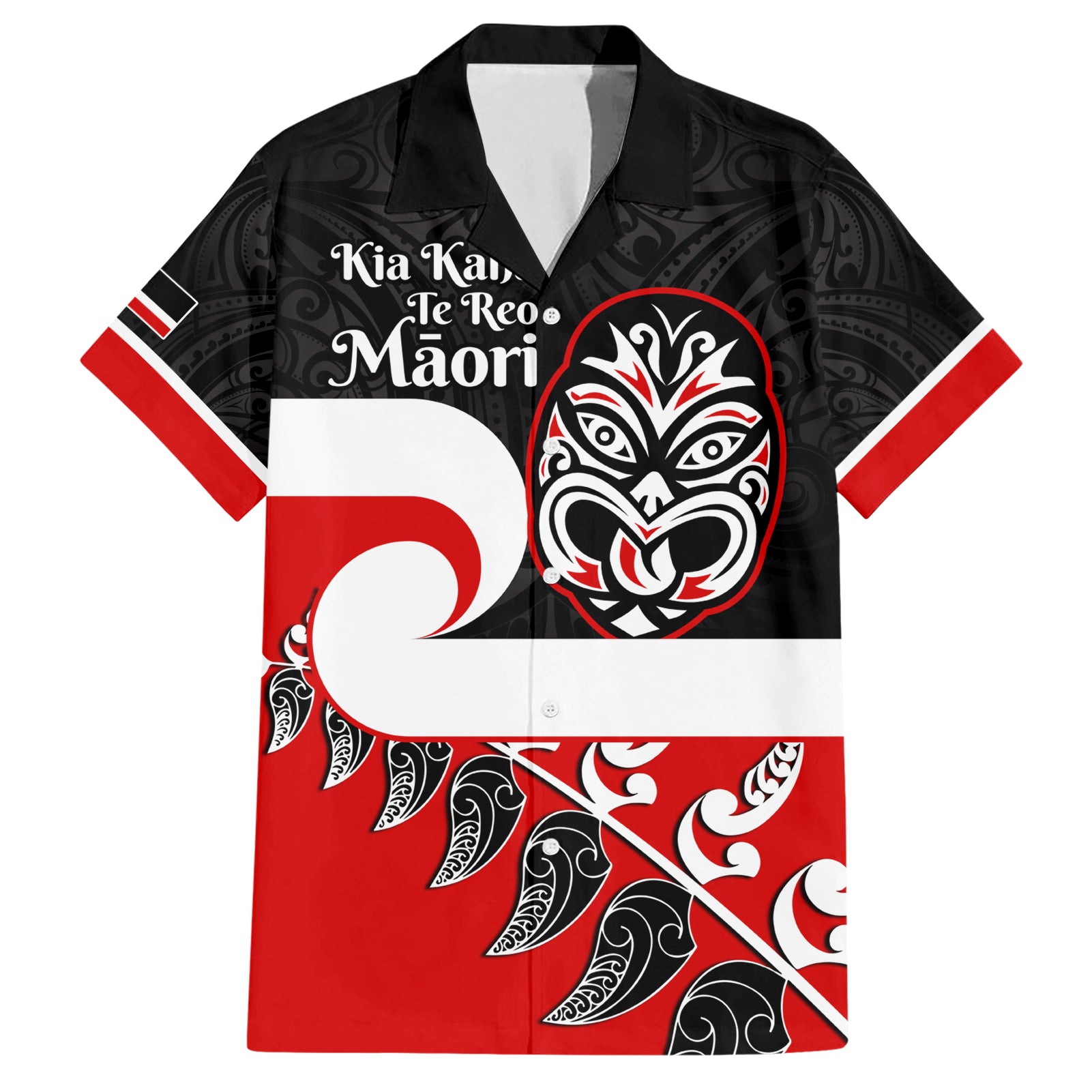Personalised Te Reo Maori New Zealand Hawaiian Shirt Kia Haka Maori Fern With Tino Rangatiratanga - Vibe Hoodie Shop