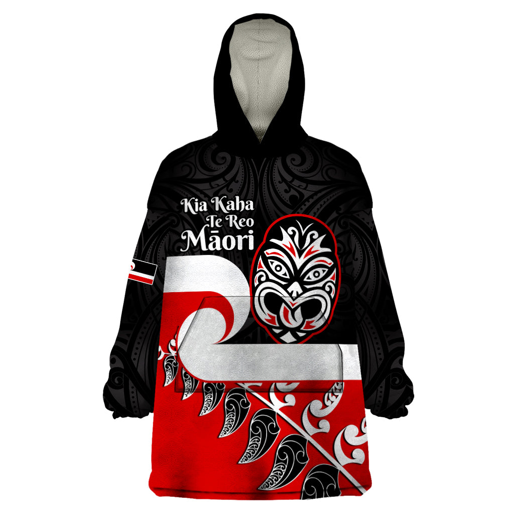 Personalised Te Reo Maori New Zealand Wearable Blanket Hoodie Kia Haka Maori Fern With Tino Rangatiratanga - Vibe Hoodie Shop