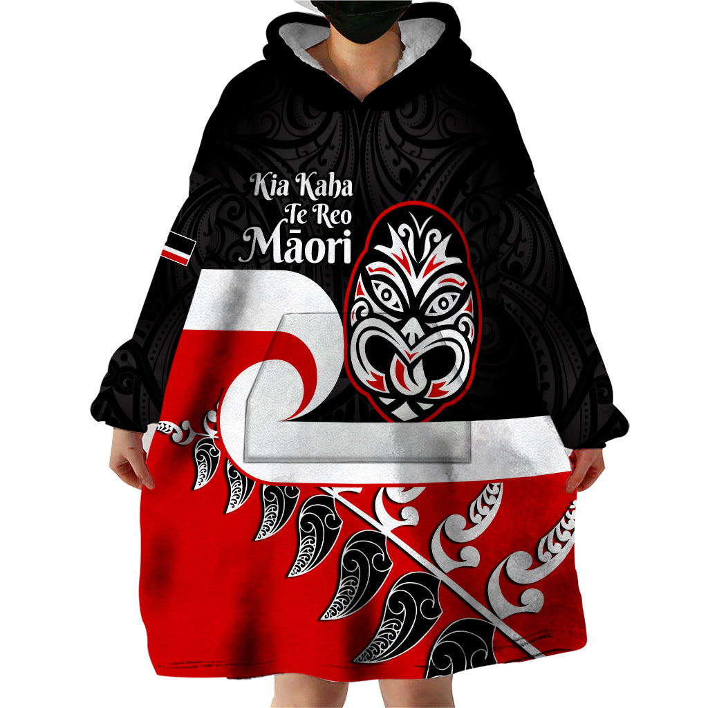 Personalised Te Reo Maori New Zealand Wearable Blanket Hoodie Kia Haka Maori Fern With Tino Rangatiratanga - Vibe Hoodie Shop