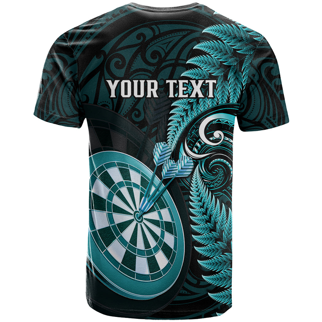 Personalised New Zealand Darts T Shirt Happiness Is A Tight Threesome Maori Turquoise - Vibe Hoodie Shop