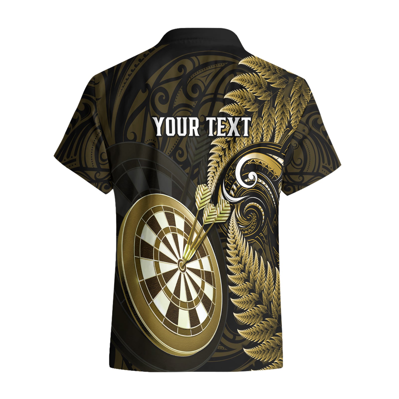 Personalised New Zealand Darts Hawaiian Shirt Happiness Is A Tight Threesome Maori Gold - Vibe Hoodie Shop