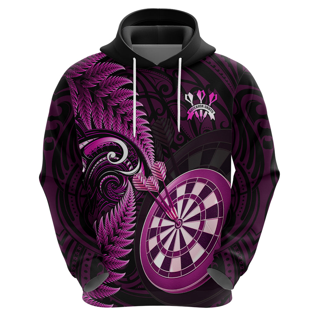 New Zealand Darts Hoodie Happiness Is A Tight Threesome Maori Pink - Vibe Hoodie Shop