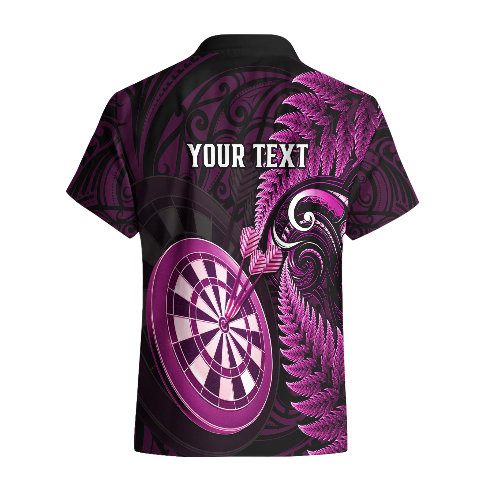 Personalised New Zealand Darts Hawaiian Shirt Happiness Is A Tight Threesome Maori Pink - Vibe Hoodie Shop