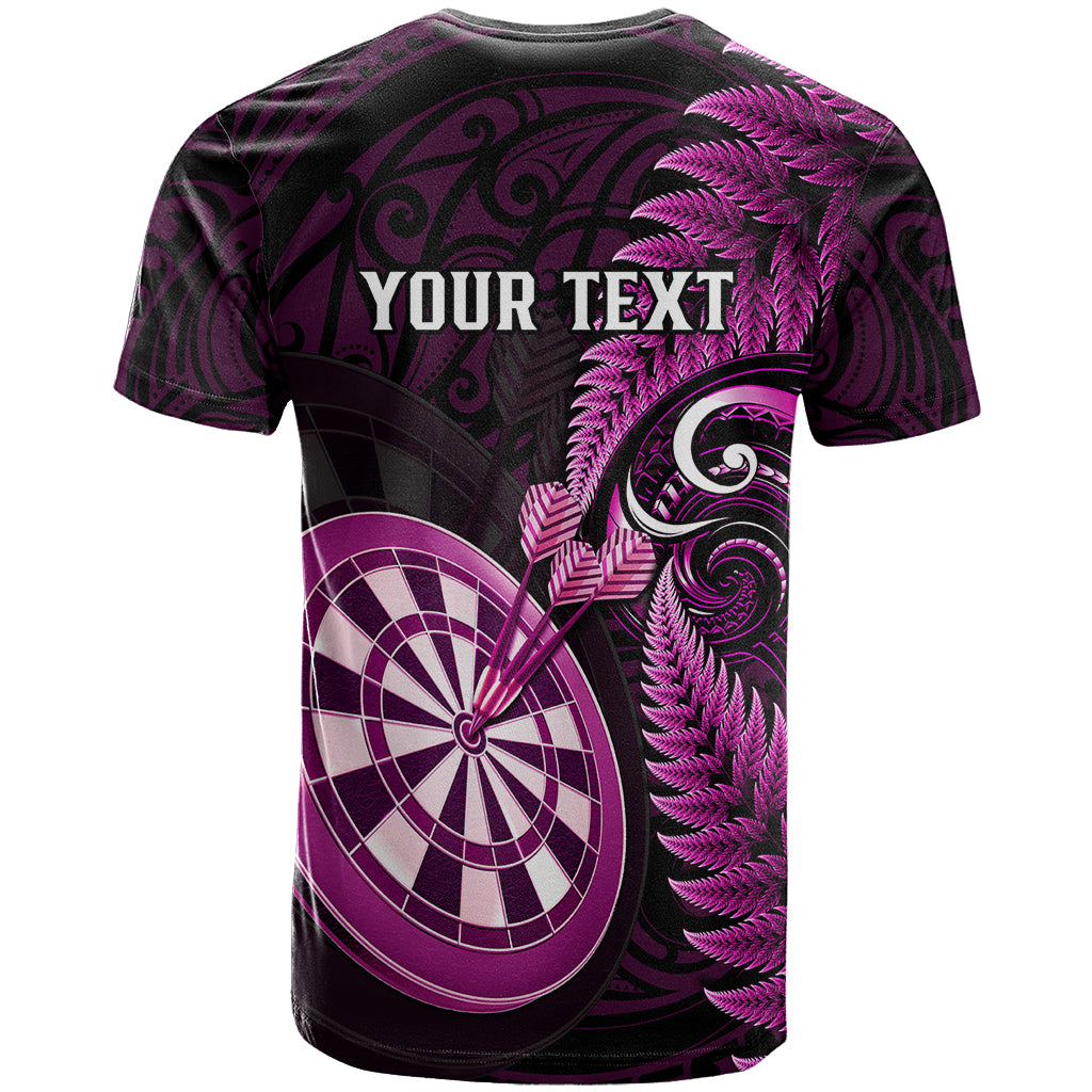 Personalised New Zealand Darts T Shirt Happiness Is A Tight Threesome Maori Pink - Vibe Hoodie Shop