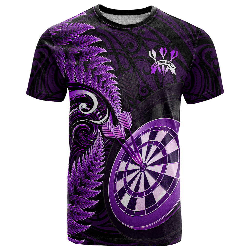 New Zealand Darts T Shirt Happiness Is A Tight Threesome Maori Purple - Vibe Hoodie Shop