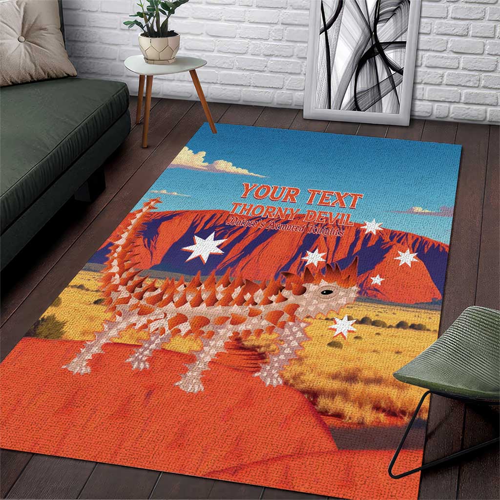 Personalised Australia Thorny Devil Area Rug Nature's Armored Knights - Aussie Uluru - Vibe Hoodie Shop