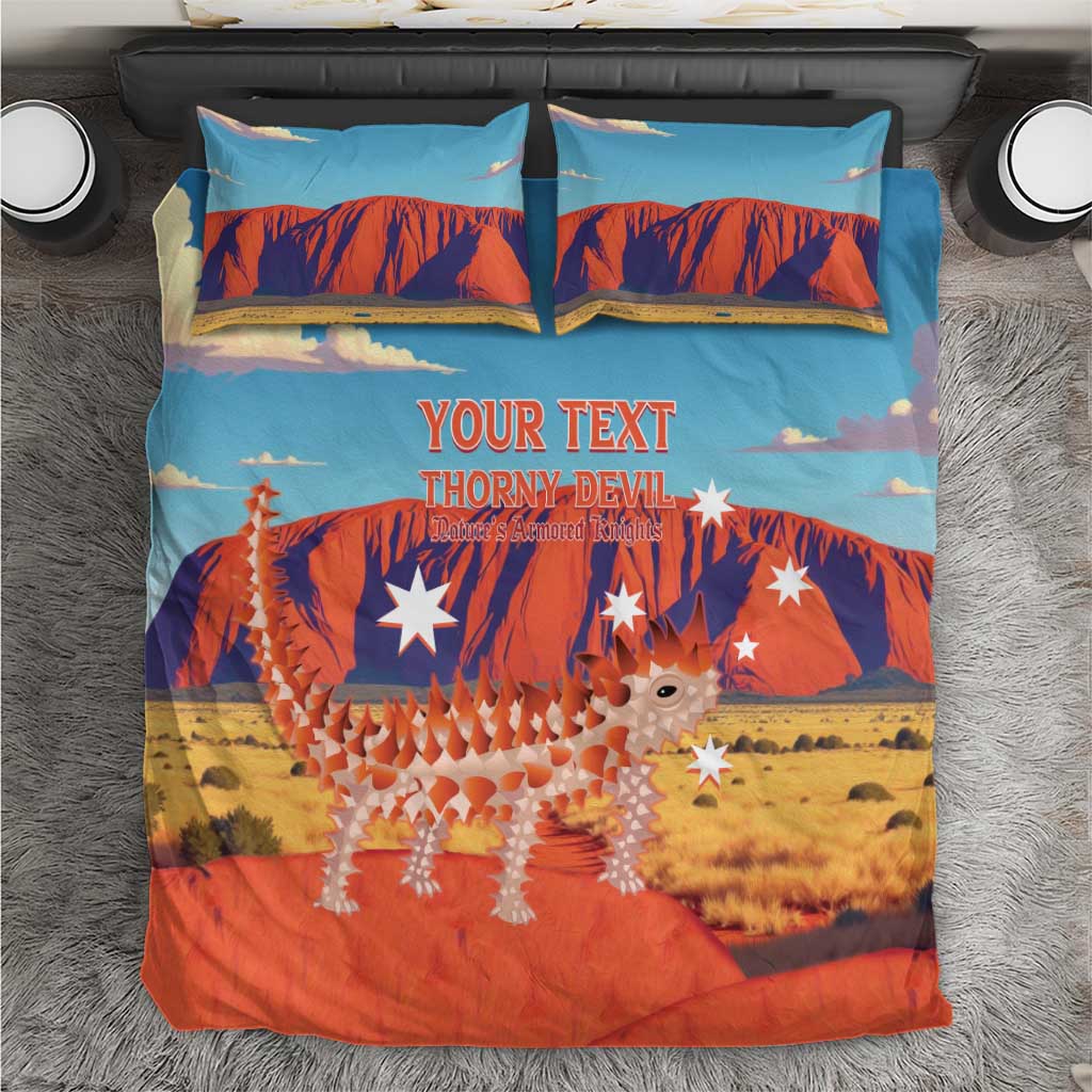 Personalised Australia Thorny Devil Bedding Set Nature's Armored Knights - Aussie Uluru - Vibe Hoodie Shop