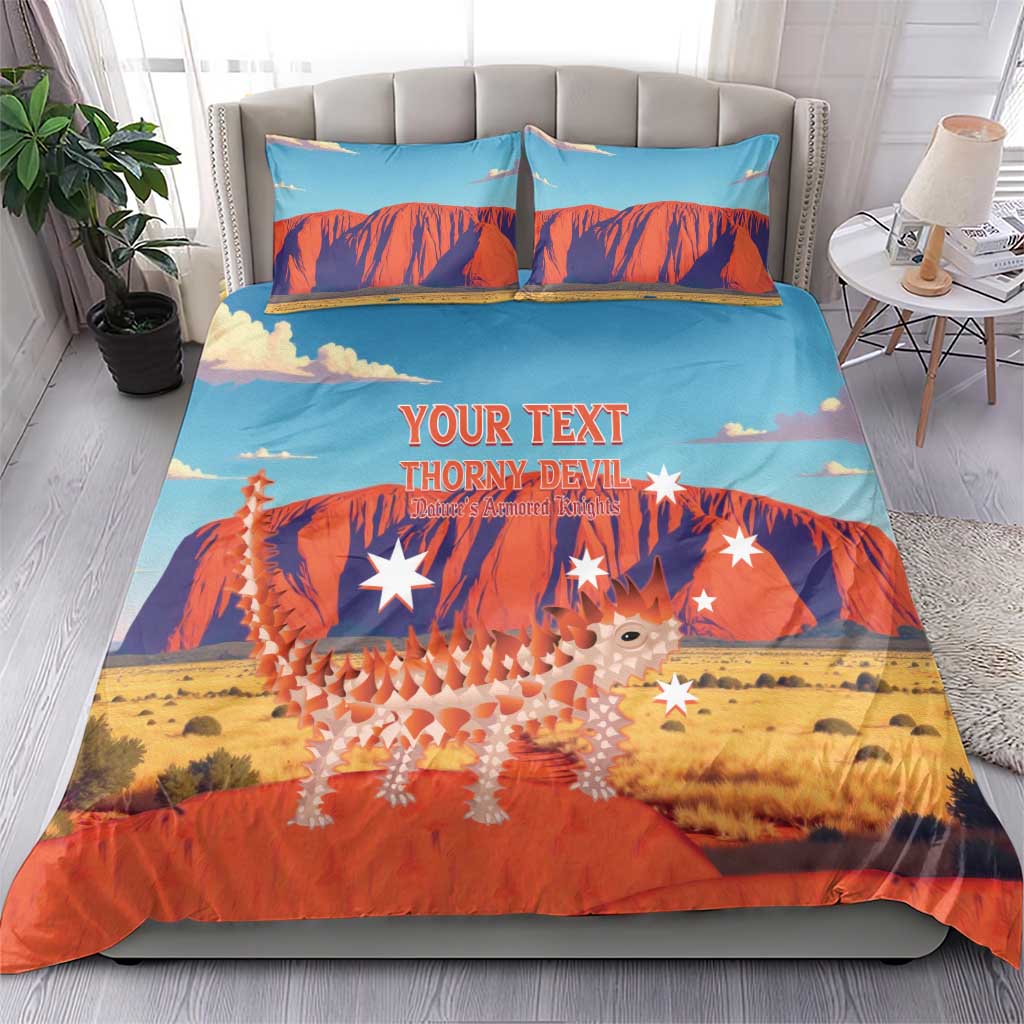 Personalised Australia Thorny Devil Bedding Set Nature's Armored Knights - Aussie Uluru - Vibe Hoodie Shop