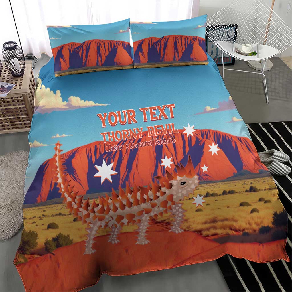 Personalised Australia Thorny Devil Bedding Set Nature's Armored Knights - Aussie Uluru - Vibe Hoodie Shop
