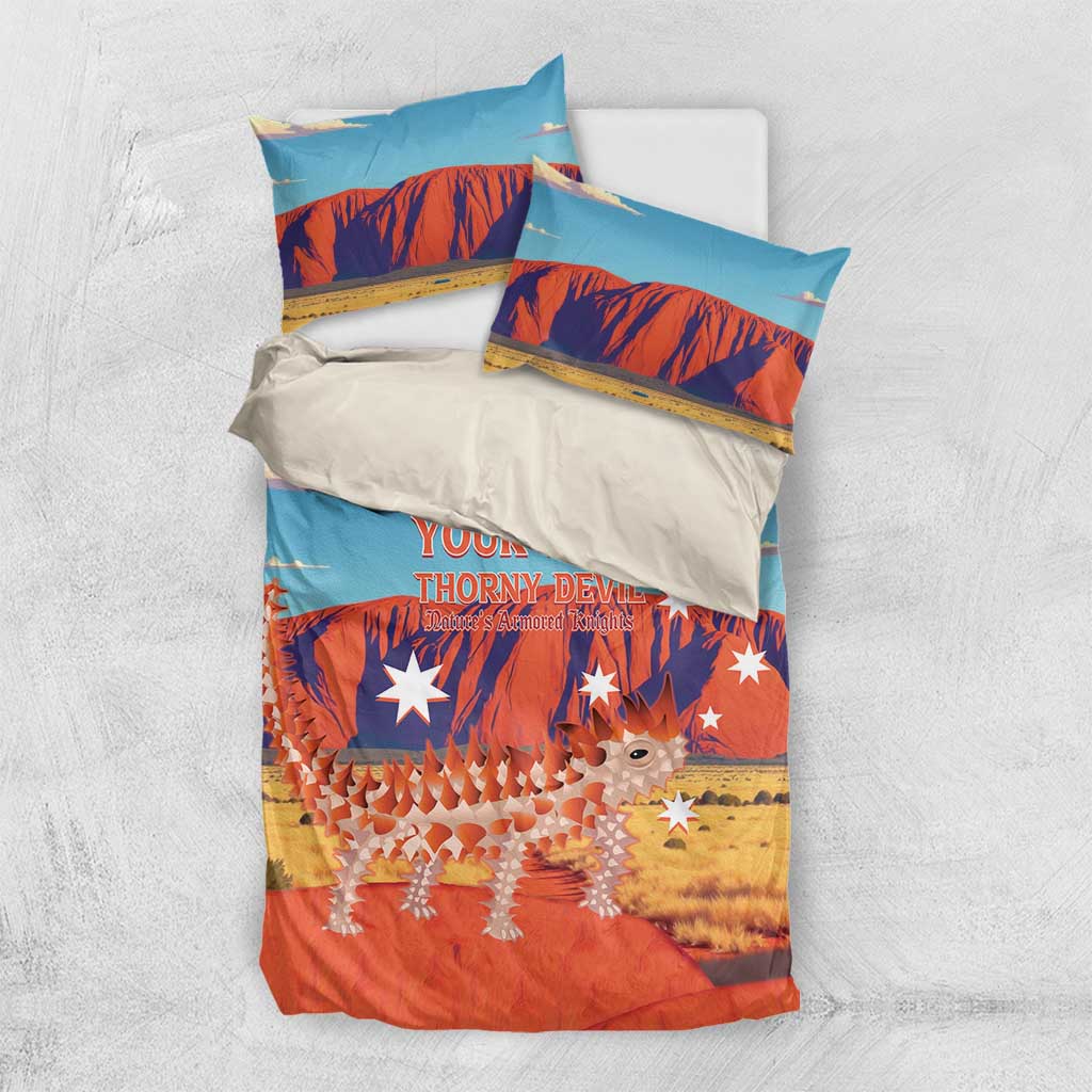 Personalised Australia Thorny Devil Bedding Set Nature's Armored Knights - Aussie Uluru - Vibe Hoodie Shop