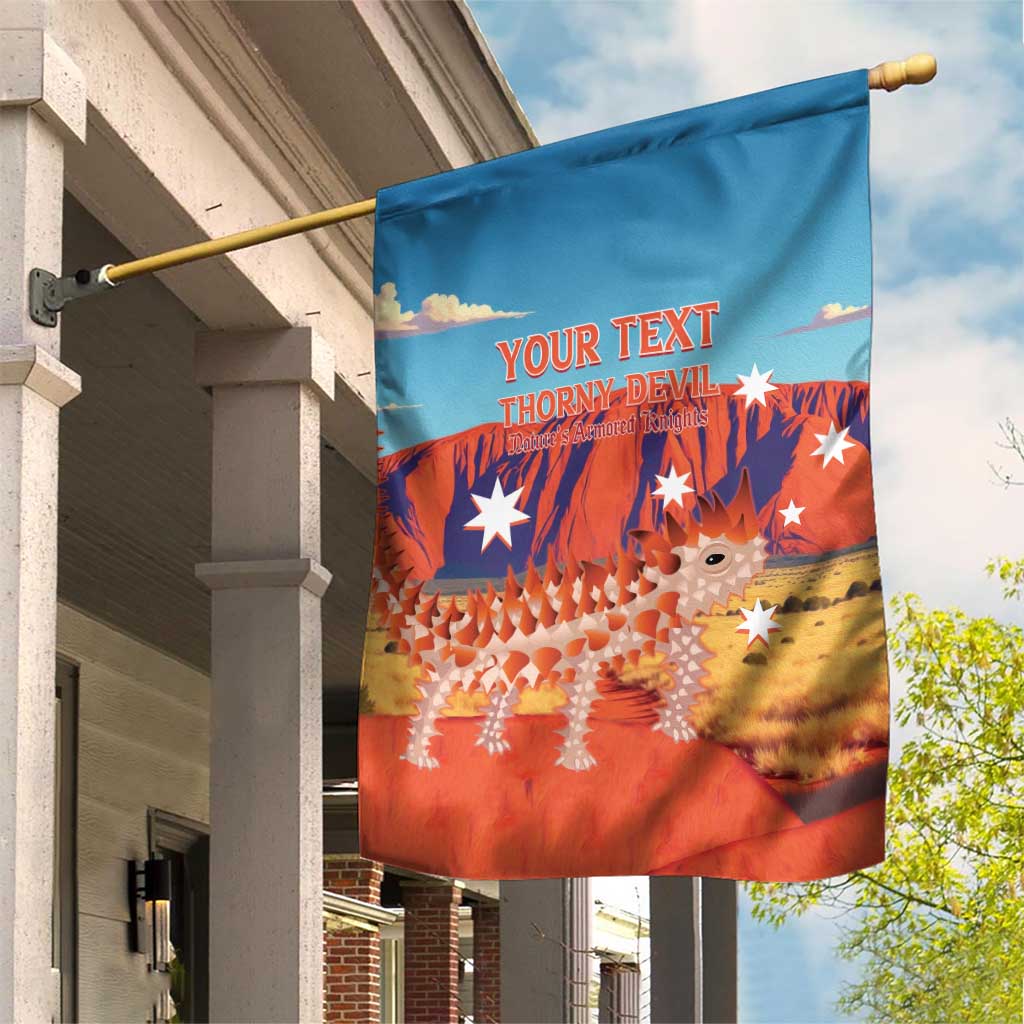 Personalised Australia Thorny Devil Garden Flag Nature's Armored Knights - Aussie Uluru - Vibe Hoodie Shop