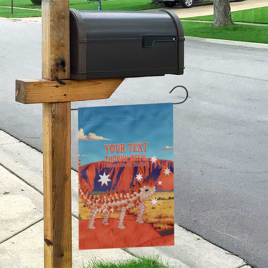 Personalised Australia Thorny Devil Garden Flag Nature's Armored Knights - Aussie Uluru - Vibe Hoodie Shop