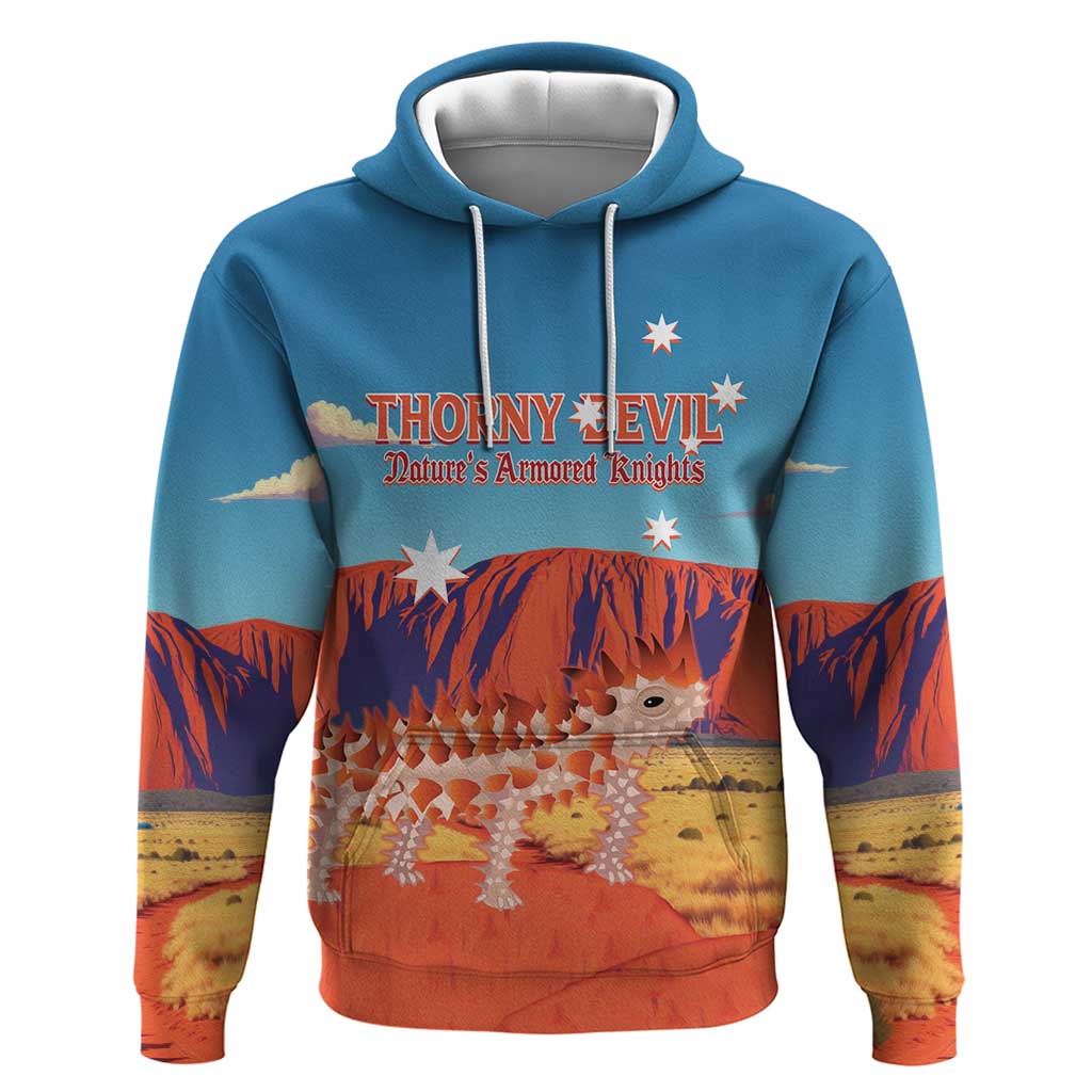 Personalised Australia Thorny Devil Hoodie Nature's Armored Knights - Aussie Uluru - Vibe Hoodie Shop