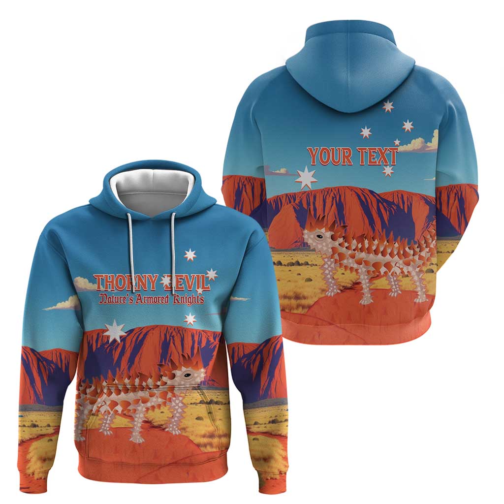 Personalised Australia Thorny Devil Hoodie Nature's Armored Knights - Aussie Uluru - Vibe Hoodie Shop