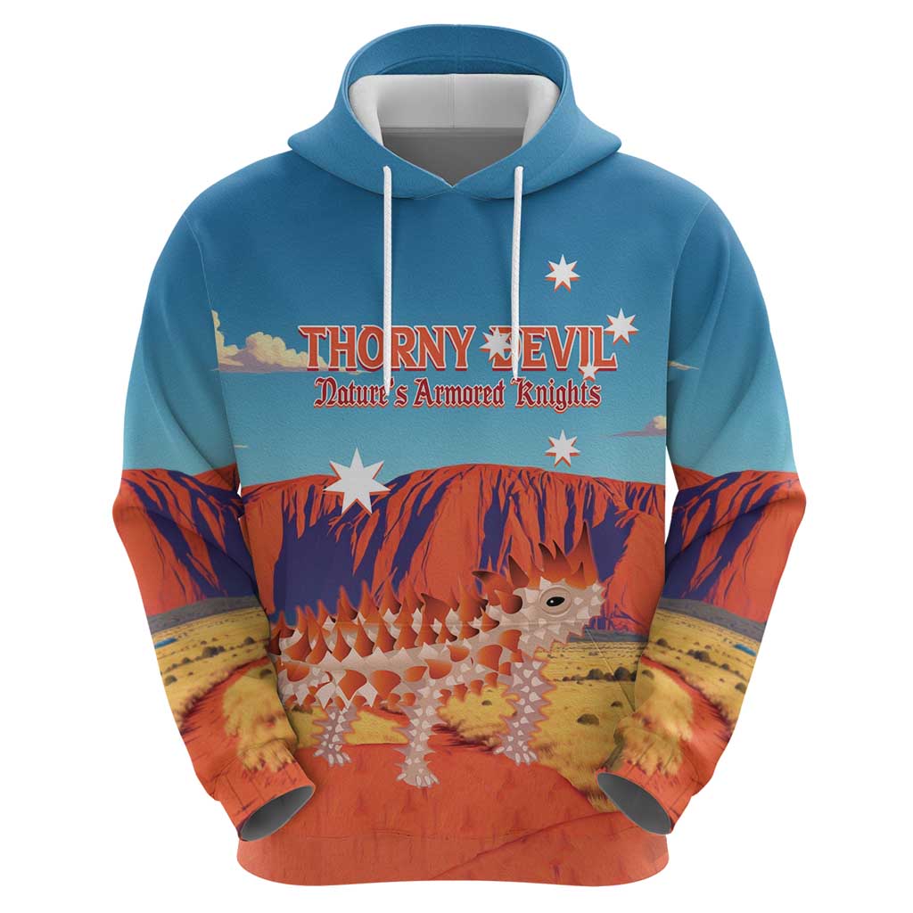 Personalised Australia Thorny Devil Hoodie Nature's Armored Knights - Aussie Uluru - Vibe Hoodie Shop
