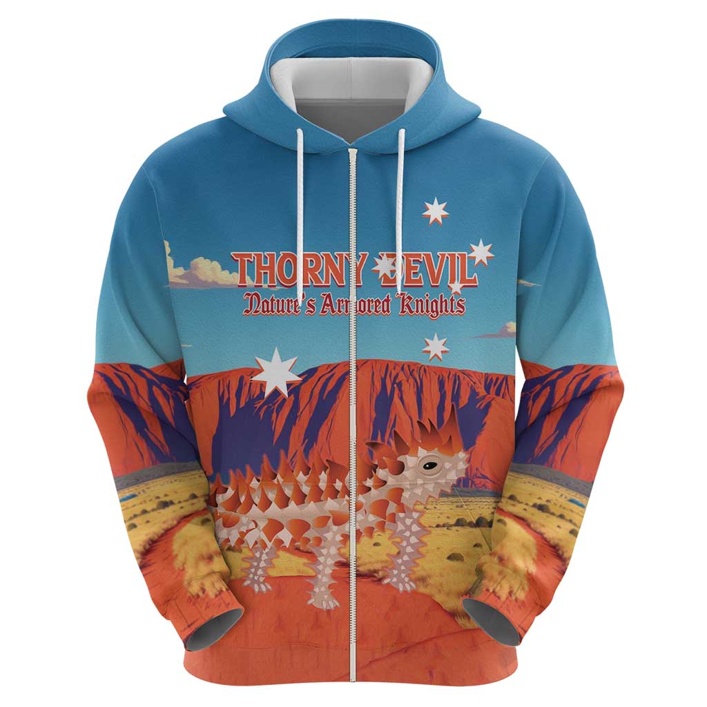 Personalised Australia Thorny Devil Hoodie Nature's Armored Knights - Aussie Uluru - Vibe Hoodie Shop
