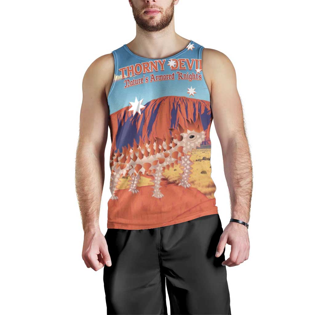 Personalised Australia Thorny Devil Men Tank Top Nature's Armored Knights - Aussie Uluru - Vibe Hoodie Shop
