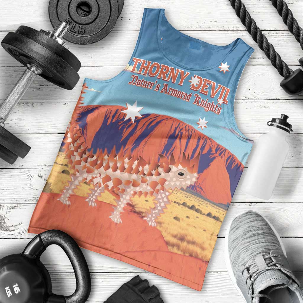 Personalised Australia Thorny Devil Men Tank Top Nature's Armored Knights - Aussie Uluru - Vibe Hoodie Shop