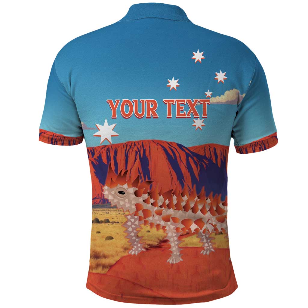 Personalised Australia Thorny Devil Polo Shirt Nature's Armored Knights - Aussie Uluru - Vibe Hoodie Shop