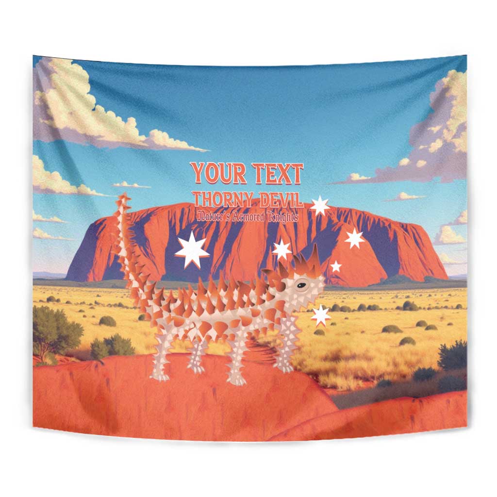 Personalised Australia Thorny Devil Tapestry Nature's Armored Knights - Aussie Uluru - Vibe Hoodie Shop