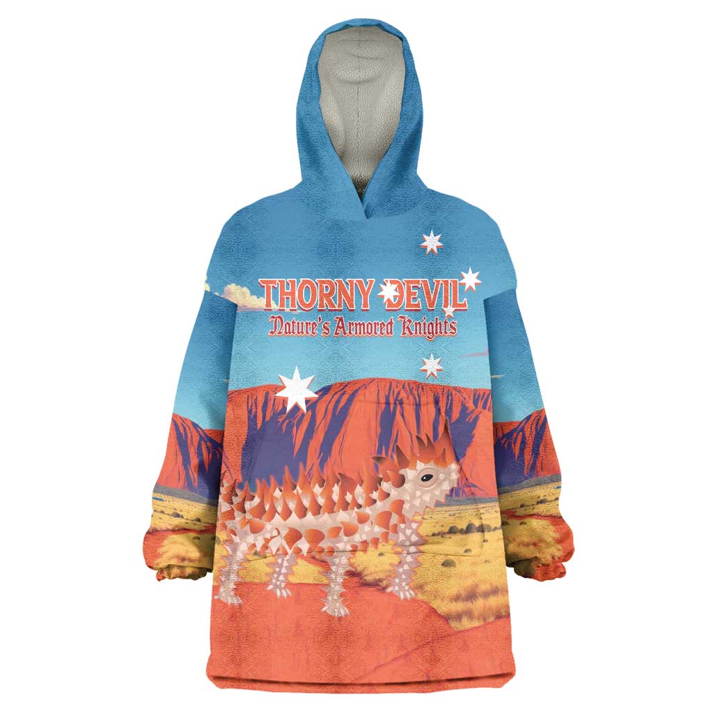 Personalised Australia Thorny Devil Wearable Blanket Hoodie Nature's Armored Knights - Aussie Uluru - Vibe Hoodie Shop