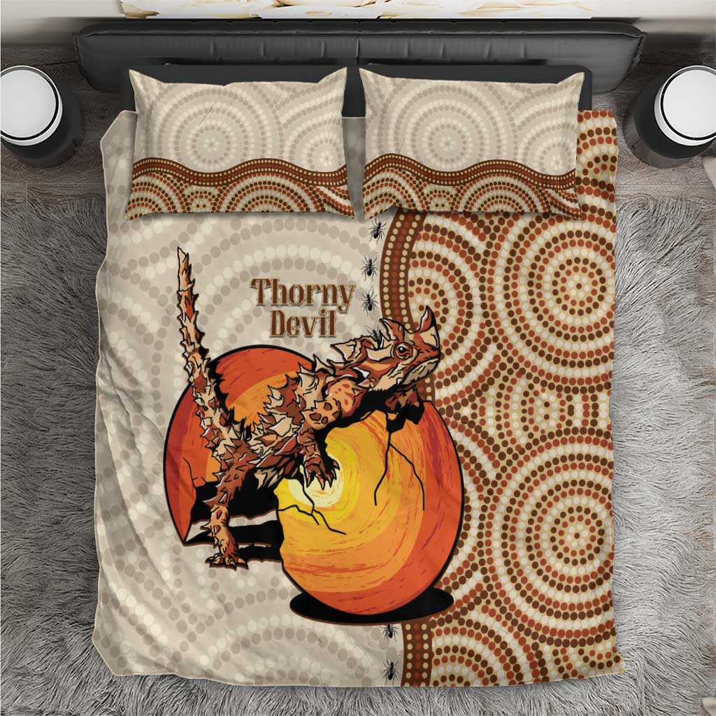 Thorny Devil Australia Bedding Set Baby Moloch Horridus With Ants - Aboriginal Art - Vibe Hoodie Shop