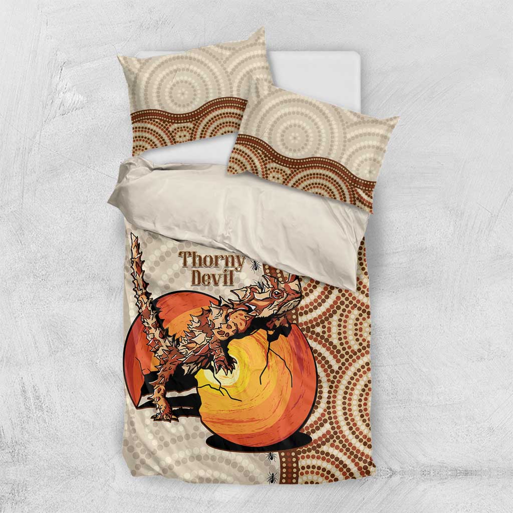 Thorny Devil Australia Bedding Set Baby Moloch Horridus With Ants - Aboriginal Art - Vibe Hoodie Shop