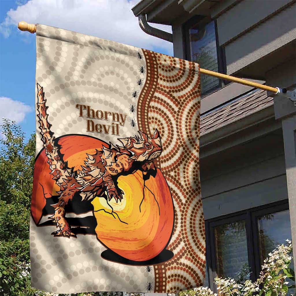 Thorny Devil Australia Garden Flag Baby Moloch Horridus With Ants - Aboriginal Art - Vibe Hoodie Shop