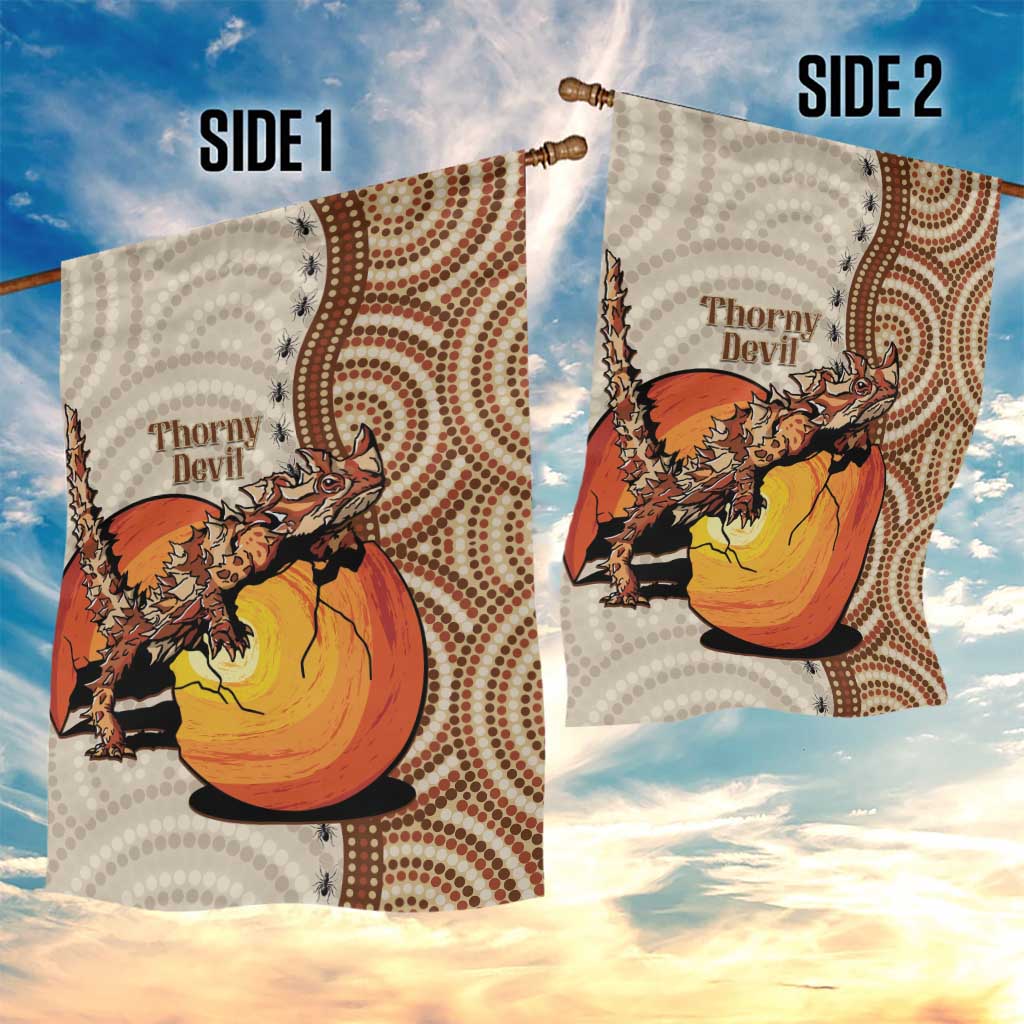 Thorny Devil Australia Garden Flag Baby Moloch Horridus With Ants - Aboriginal Art - Vibe Hoodie Shop