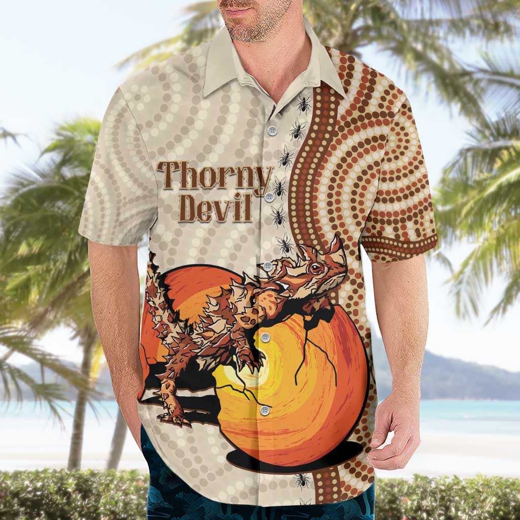 Thorny Devil Australia Hawaiian Shirt Baby Moloch Horridus With Ants - Aboriginal Art - Vibe Hoodie Shop