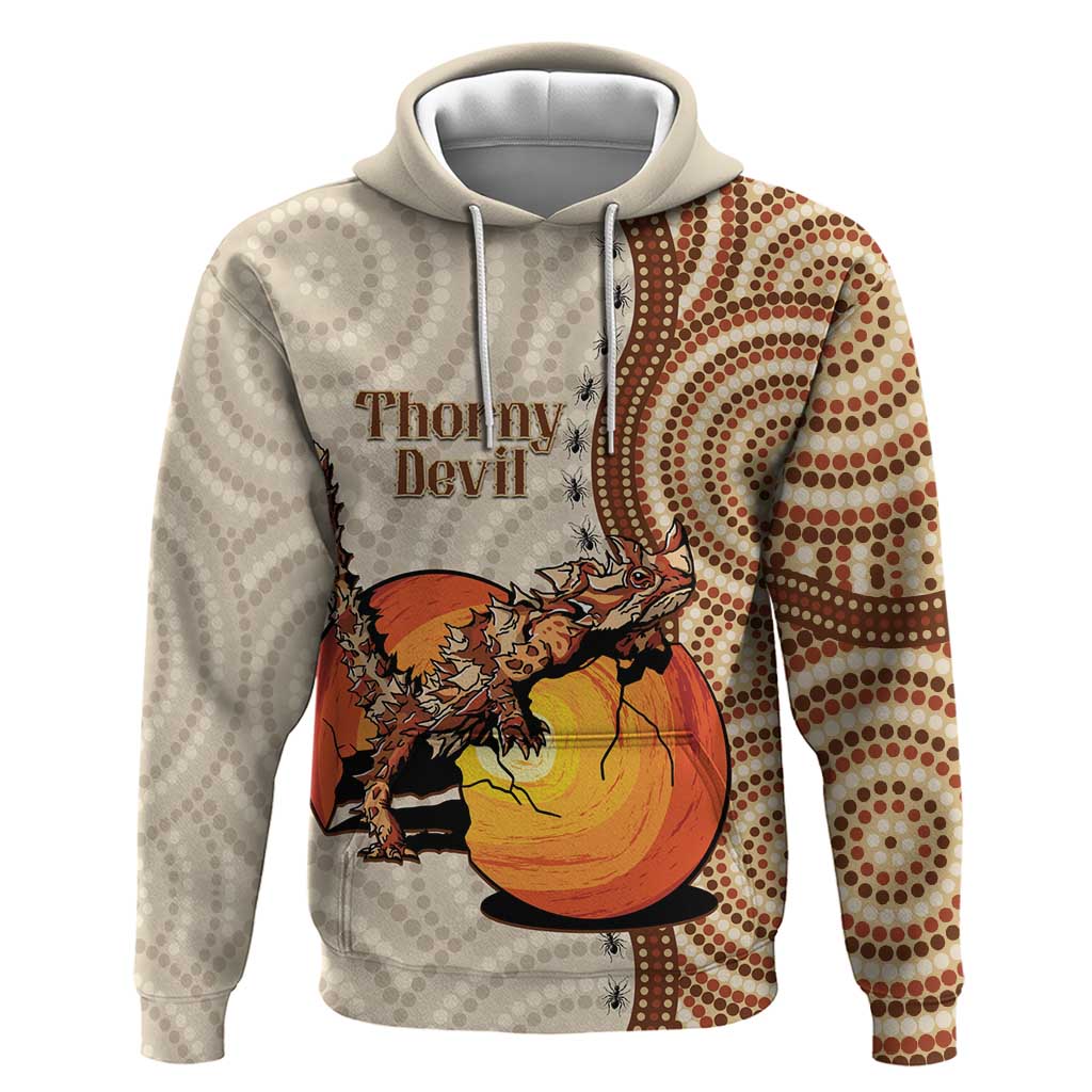 Thorny Devil Australia Hoodie Baby Moloch Horridus With Ants - Aboriginal Art - Vibe Hoodie Shop