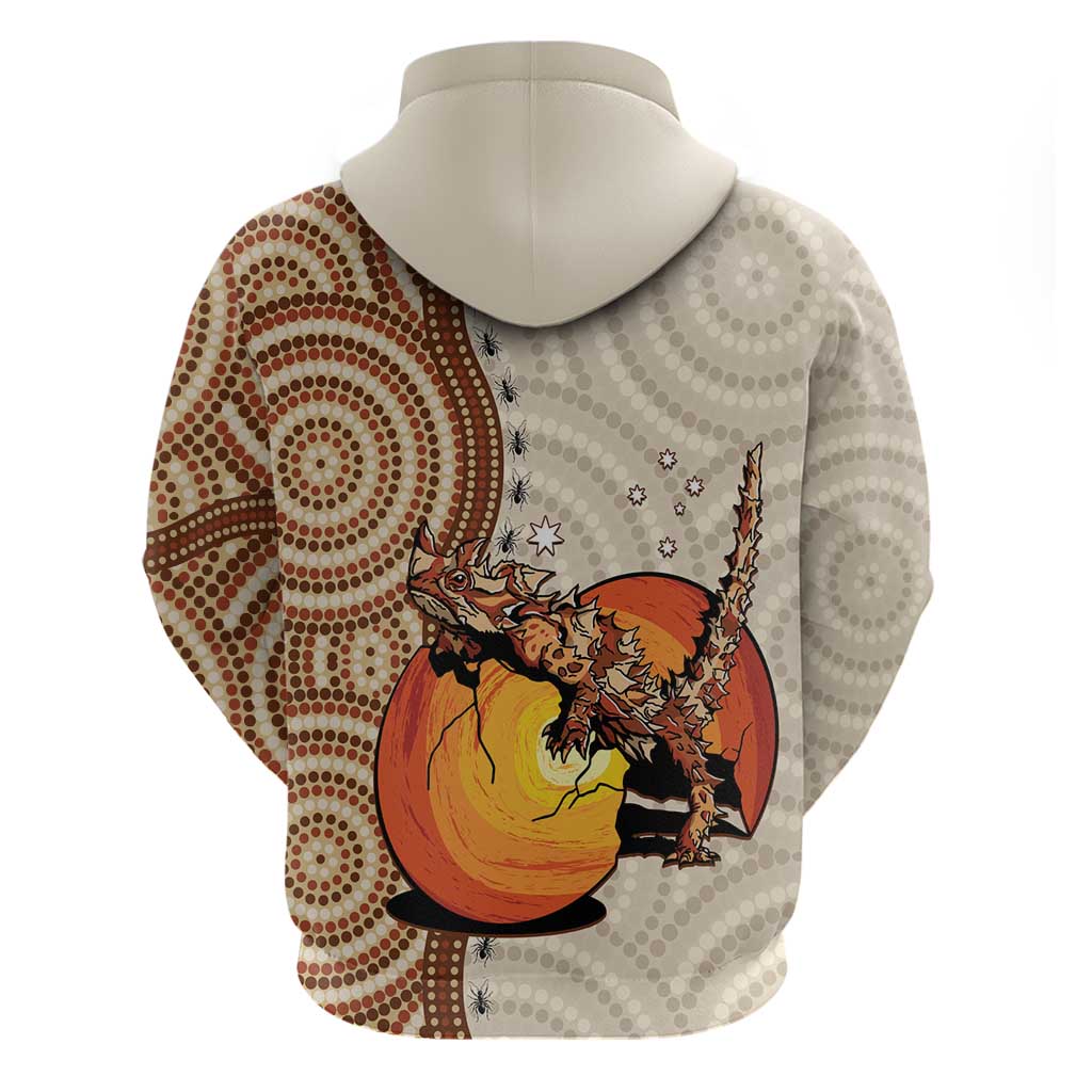 Thorny Devil Australia Hoodie Baby Moloch Horridus With Ants - Aboriginal Art - Vibe Hoodie Shop